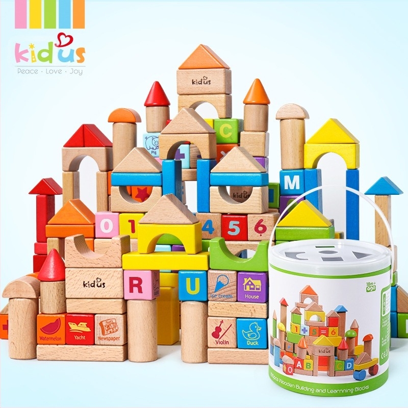 cpc gyermek fa építőkockák város utcakép színes karakter állat autó nagy részecske építőkockák hordós játék