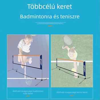 Kültéri, mobil, rozsdamentes acélból készült, hordozható, egyszerű teniszháló-állvány, kültéri, beltéri, standard, rövid teniszállvány otthonra