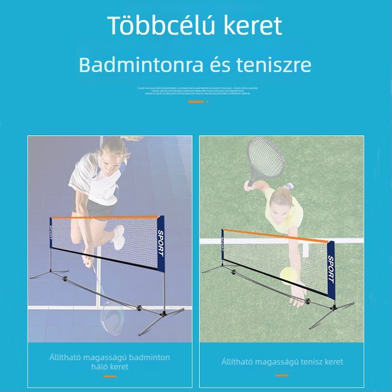 Kültéri, mobil, rozsdamentes acélból készült, hordozható, egyszerű teniszháló-állvány, kültéri, beltéri, standard, rövid teniszállvány otthonra