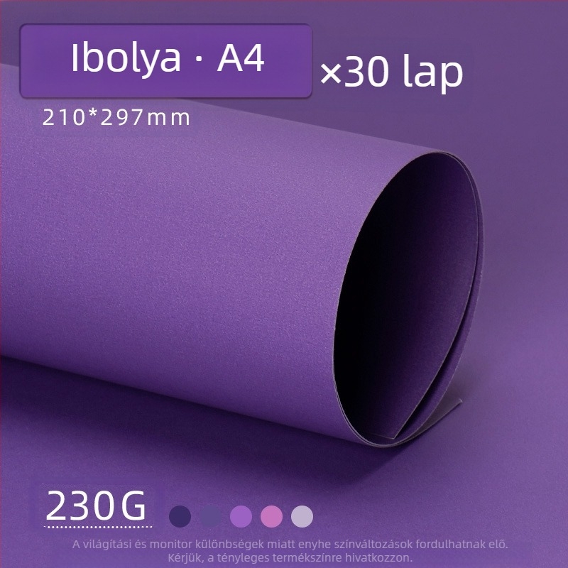 Lila kemény karton A4/A3/4K/8K vastagított, diákoknak szánt fotóháttérpapír 230g színes karton