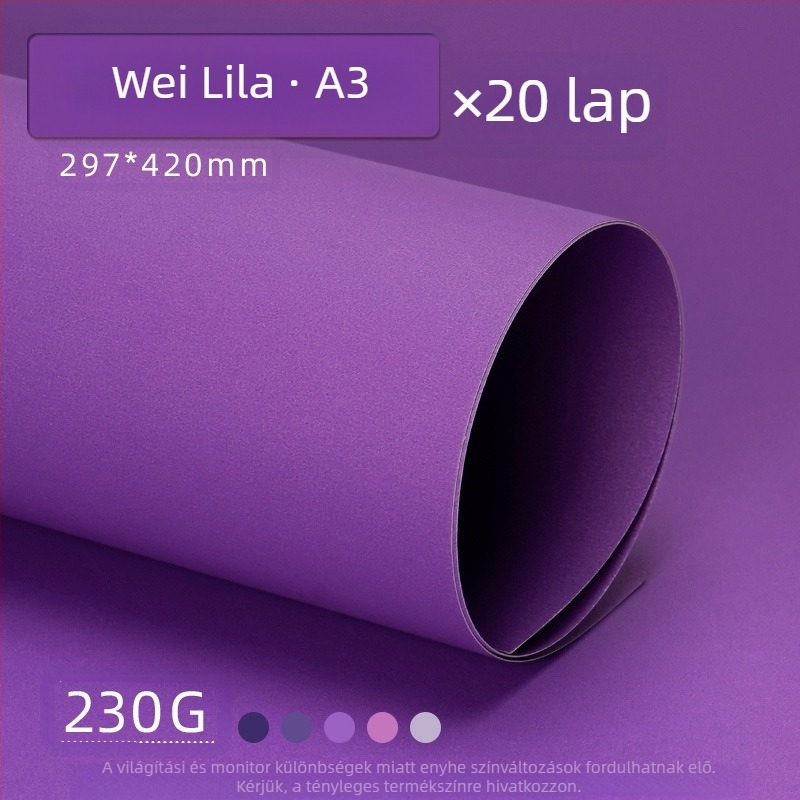 Lila kemény karton A4/A3/4K/8K vastagított, diákoknak szánt fotóháttérpapír 230g színes karton