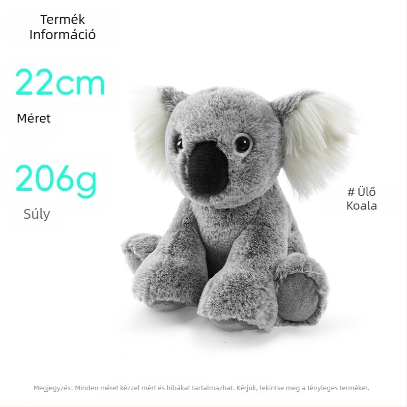 Határokon átnyúló, népszerű elefánt plüssjáték, koala állatos kitömött játék, külkereskedelmi Amazon ülő panda plüssjáték