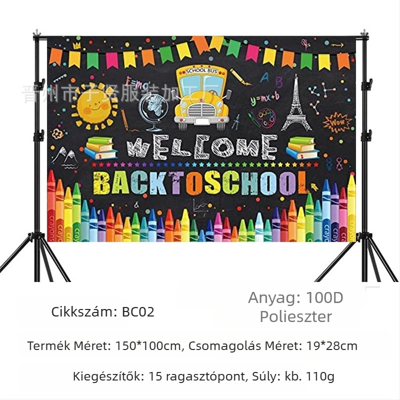 Iskolakezdési szezon születésnapi háttér szövet iskolakezdési szezon Buli banner születésnapi buli háttér dekoráció fotó fotózás kellékek