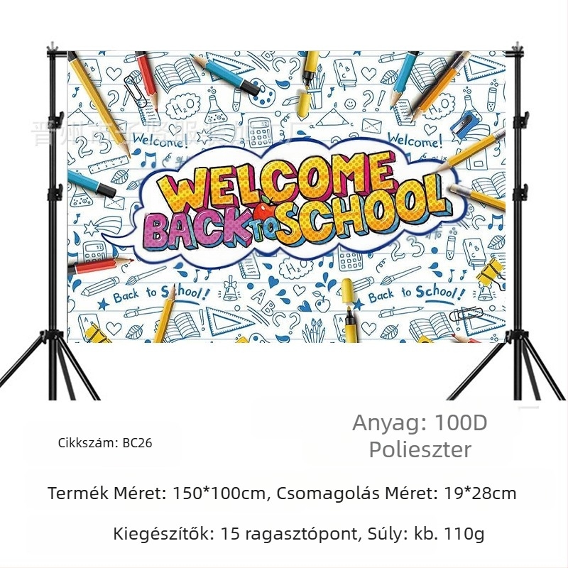Iskolakezdési szezon születésnapi háttér szövet iskolakezdési szezon Buli banner születésnapi buli háttér dekoráció fotó fotózás kellékek