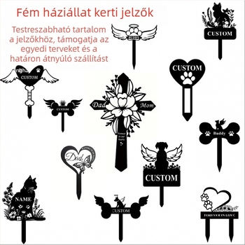 Határokon átnyúló fém emléktábla utcatábla emlékmű halom szerkeszthető kisállat tartalom kerti kültéri temető emléktábla