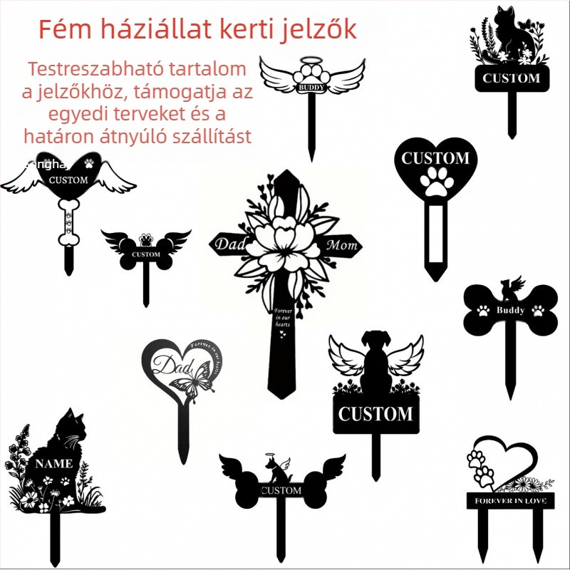 Határokon átnyúló fém emléktábla utcatábla emlékmű halom szerkeszthető kisállat tartalom kerti kültéri temető emléktábla