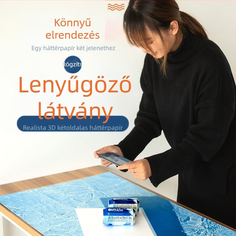 3D sztereó kétoldalas fotózás háttér papír víz fodrozódás fa árnyék fény ég fotózás kellékek étel szépség fotózás