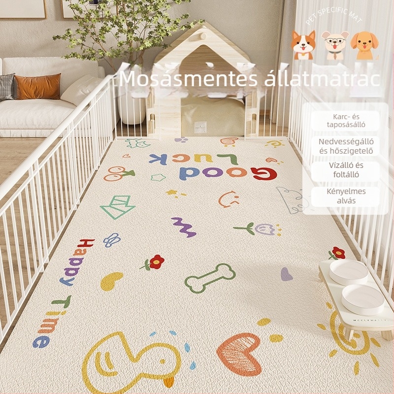 Kisállat padlószőnyeg vízálló vizeletgátló PVC kutyakerítés szőnyeg kutya macska étkezés szőnyeg csúszásmentes kutyaketrec szőnyeg