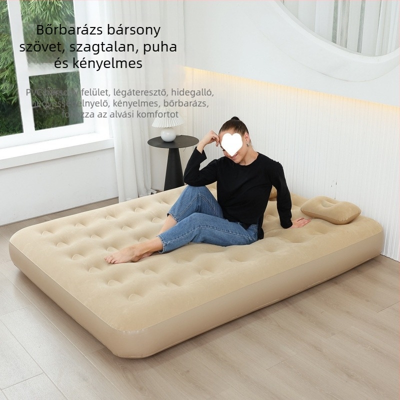 Felfújható ágy otthoni használatra, felfújható matrac egy vagy két személy számára, lusta ágy, hordozható kültéri légmatrac 313