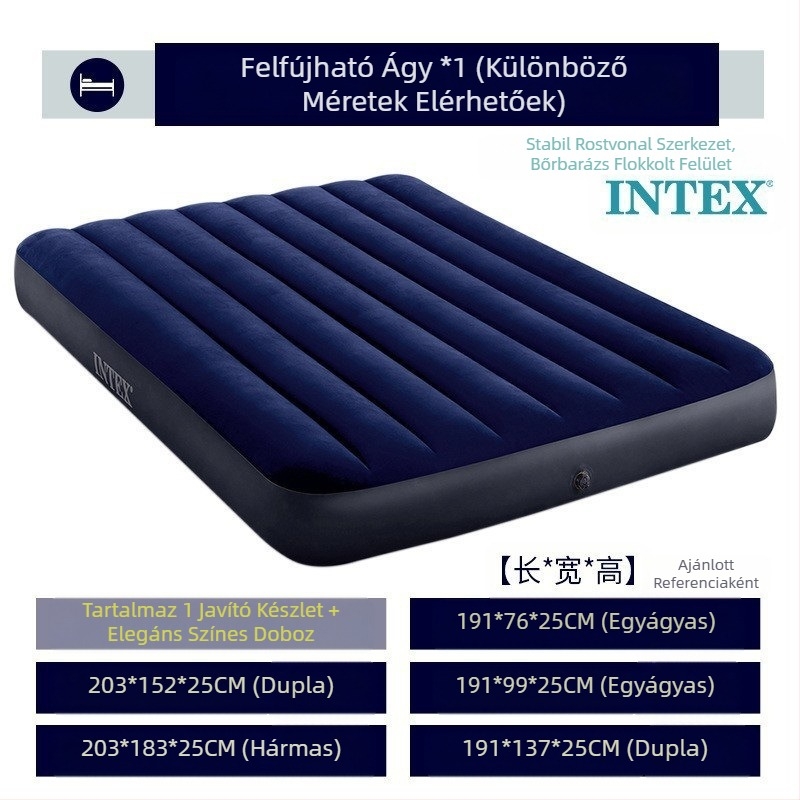 Felfújható ágy otthoni használatra, felfújható matrac egy vagy két személy számára, lusta ágy, hordozható kültéri légmatrac 313