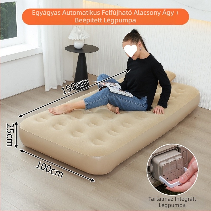 Felfújható ágy otthoni használatra, felfújható matrac egy vagy két személy számára, lusta ágy, hordozható kültéri légmatrac 313