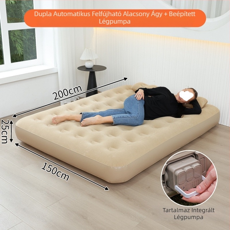 Felfújható ágy otthoni használatra, felfújható matrac egy vagy két személy számára, lusta ágy, hordozható kültéri légmatrac 313