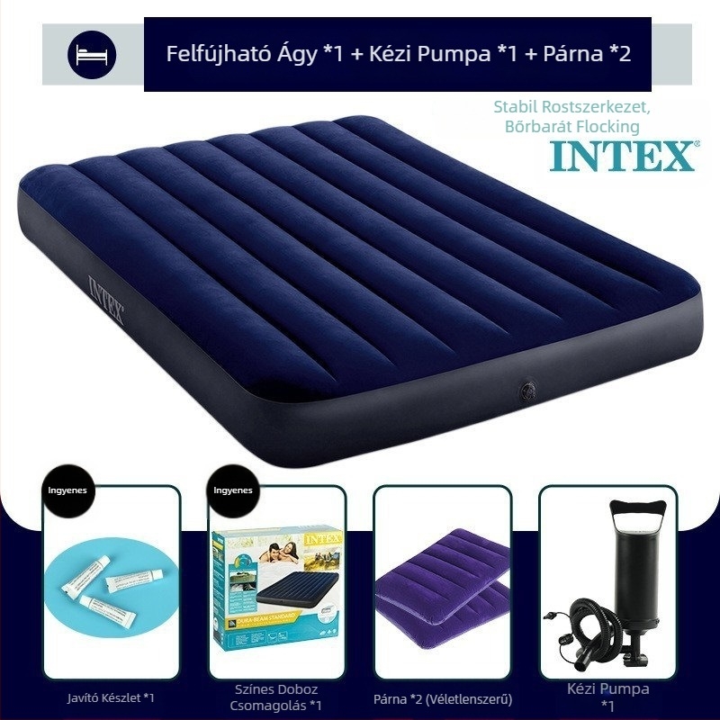 Felfújható ágy otthoni használatra, felfújható matrac egy vagy két személy számára, lusta ágy, hordozható kültéri légmatrac 313