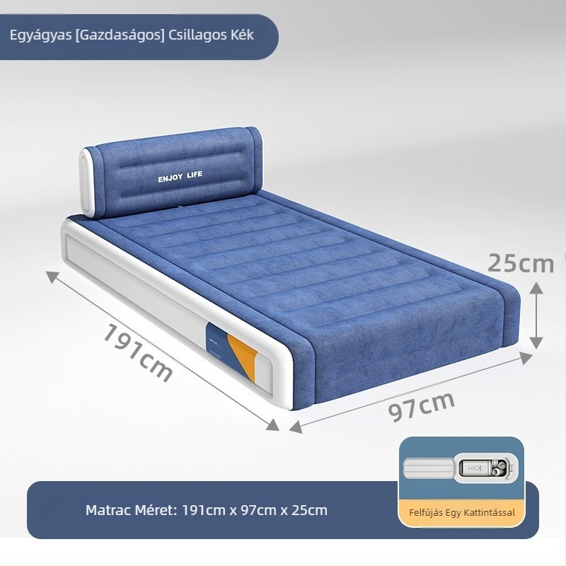 Felfújható ágy otthoni használatra, felfújható matrac egy vagy két személy számára, lusta ágy, hordozható kültéri légmatrac 313