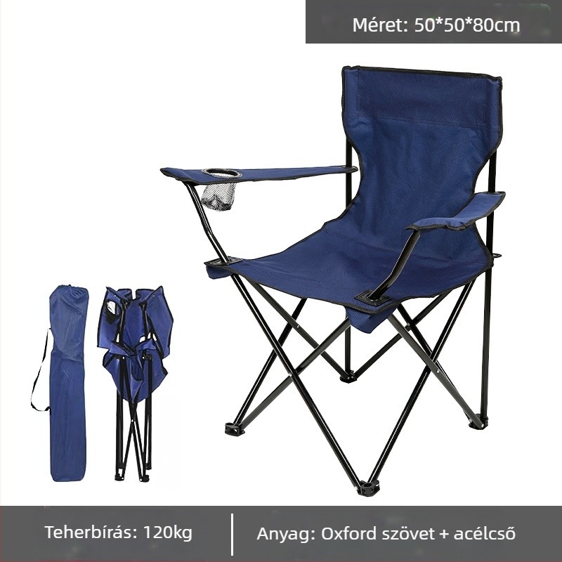 Kültéri összecsukható szék, hordozható szék, kempingszék, szék háttámlával, összecsukható horgászszék, összecsukható szék