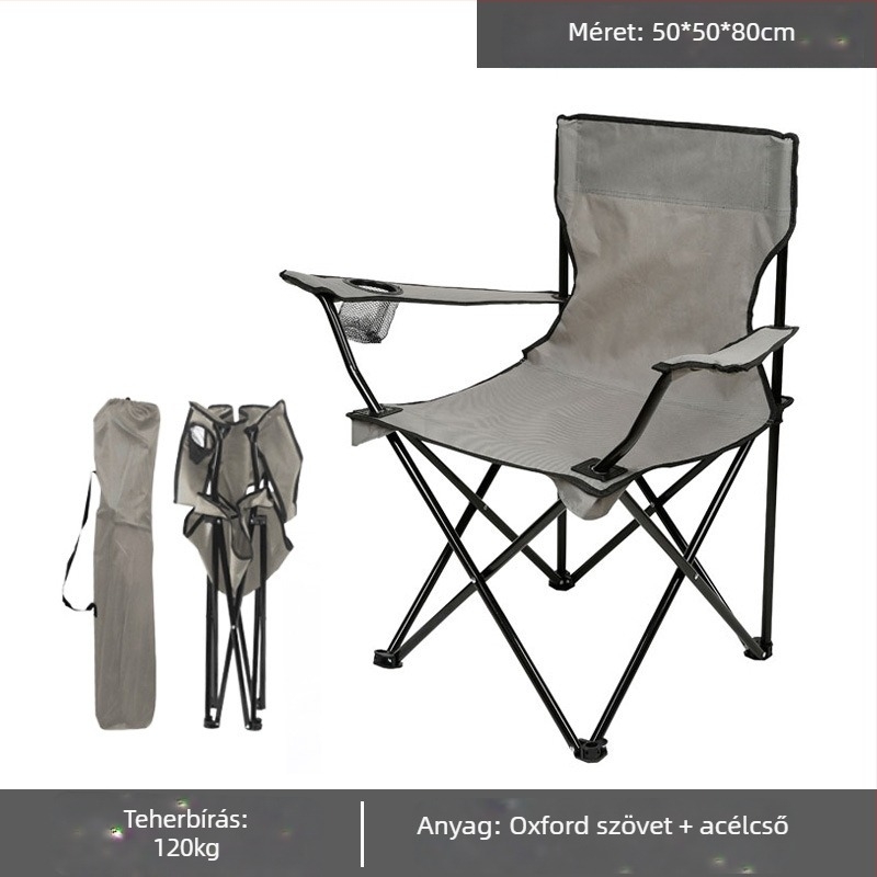 Kültéri összecsukható szék, hordozható szék, kempingszék, szék háttámlával, összecsukható horgászszék, összecsukható szék