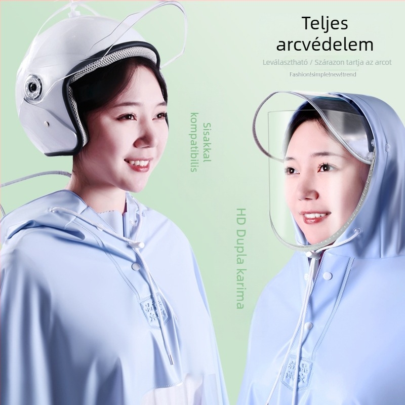 Elektromos autó esőkabát nagykereskedelmi akkumulátoros autó motorkerékpár szülő-gyermek egyrészes, egyrészes, dupla testű, esőálló anya-gyermek poncsó