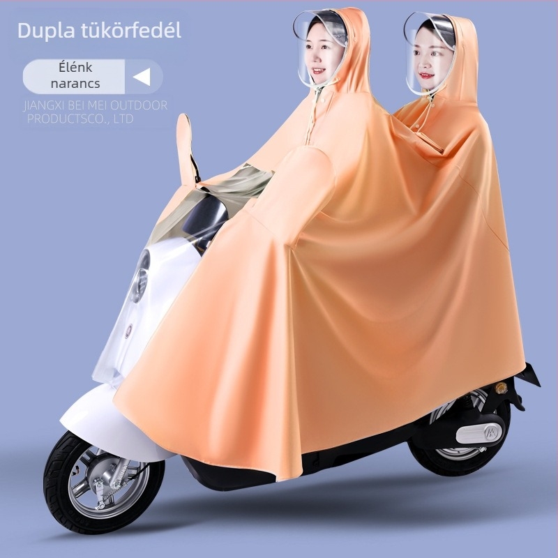 Elektromos autó esőkabát nagykereskedelmi akkumulátoros autó motorkerékpár szülő-gyermek egyrészes, egyrészes, dupla testű, esőálló anya-gyermek poncsó