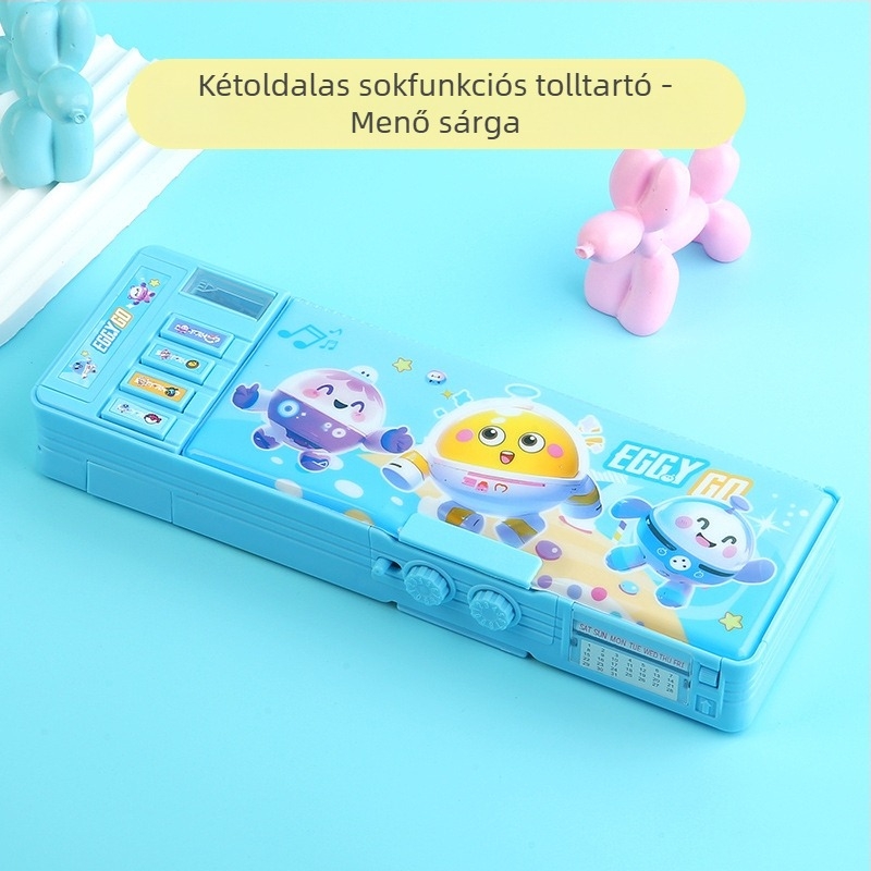 Jelszóval zárolható tolltartó + ingyenes táblára rögzíthető tolllánc, multifunkcionális, kétrétegű, nagy kapacitású tolltartó férfiaknak és nőknek, űrhajós dizájnnal