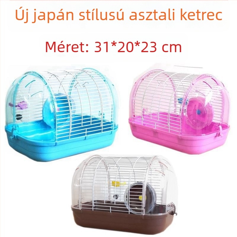 Gyári értékesítésű hörcsögketrec kellékkészlet, komplett fészek, dupla ketrec, nagy villa, kis kastély, kis kert