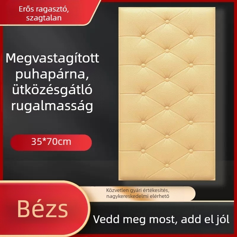 Vízálló és nedvességálló éjjeliszekrény-tapéta, öntapadós tatami éjjeliszekrény-tapéta, puha táska, fali matricák, ütközésgátló faldekorációs matricák