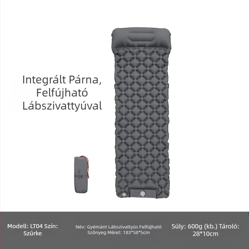 Láb Új, egyetlen gyémánt TPU felfújható szőnyeg Kültéri sátor Alvószőnyeg Ultra könnyű hordozható kemping nedvességálló szőnyeg