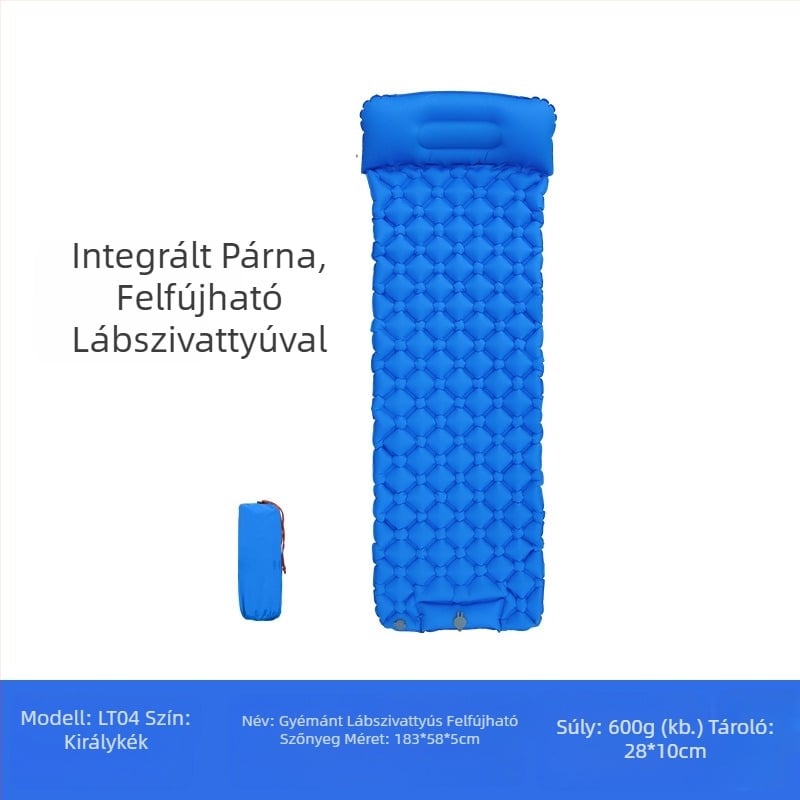 Láb Új, egyetlen gyémánt TPU felfújható szőnyeg Kültéri sátor Alvószőnyeg Ultra könnyű hordozható kemping nedvességálló szőnyeg