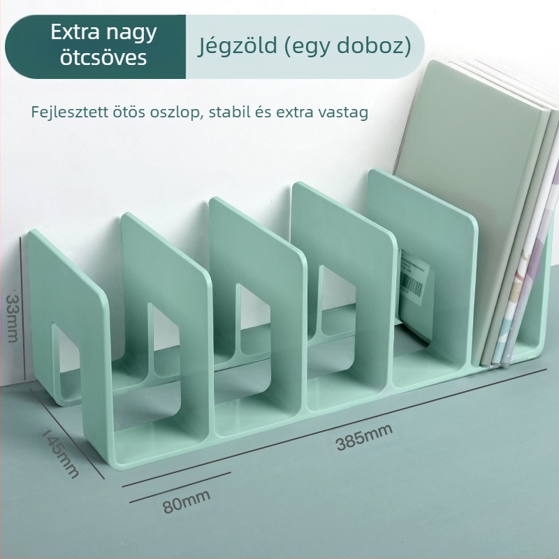 Könyvesállvány, olvasóállvány, könyvcsipesz, asztali könyvespolc, asztali fix könyvtároló állvány, elválasztó, átlátszó akril