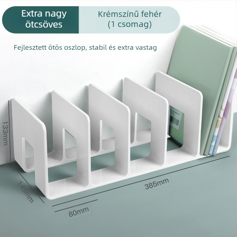 Könyvesállvány, olvasóállvány, könyvcsipesz, asztali könyvespolc, asztali fix könyvtároló állvány, elválasztó, átlátszó akril