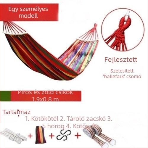 Függőágy kültéri hinta vastagított beltéri otthoni egyszemélyes kétszemélyes diákkollégium kollégiumi felnőtt függőszék vászon felborulásgátló