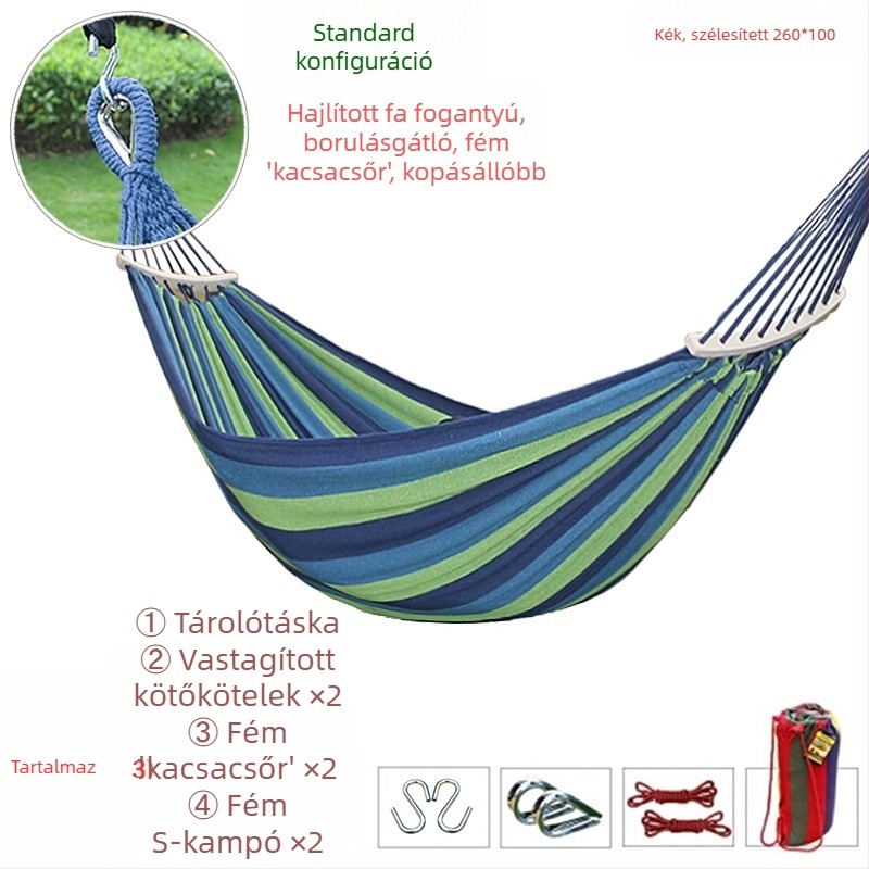 Függőágy kültéri hinta vastagított beltéri otthoni egyszemélyes kétszemélyes diákkollégium kollégiumi felnőtt függőszék vászon felborulásgátló