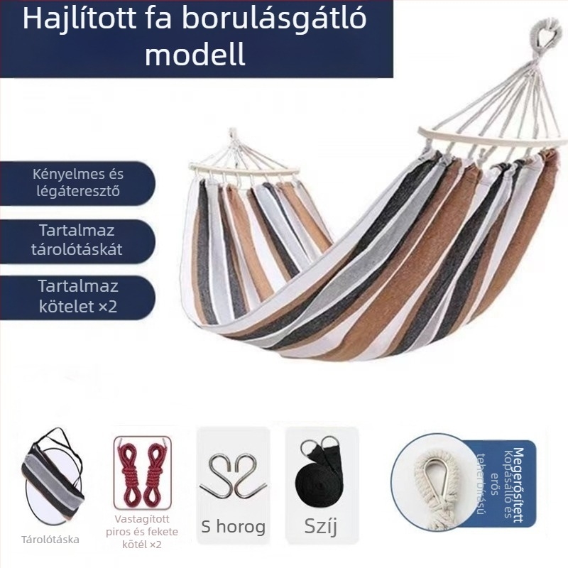 Függőágy kültéri hinta vastagított beltéri otthoni egyszemélyes kétszemélyes diákkollégium kollégiumi felnőtt függőszék vászon felborulásgátló