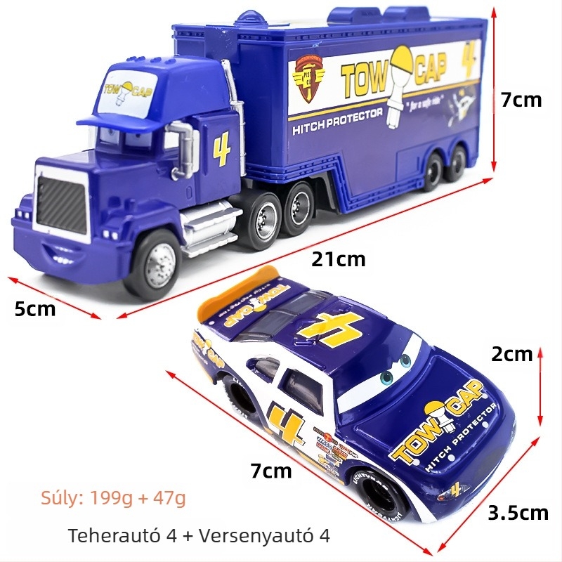 Car Story Mai bácsi konténerszállító teherautó versenyzői ruha ötvözetből készült játékautó gyermekmodell