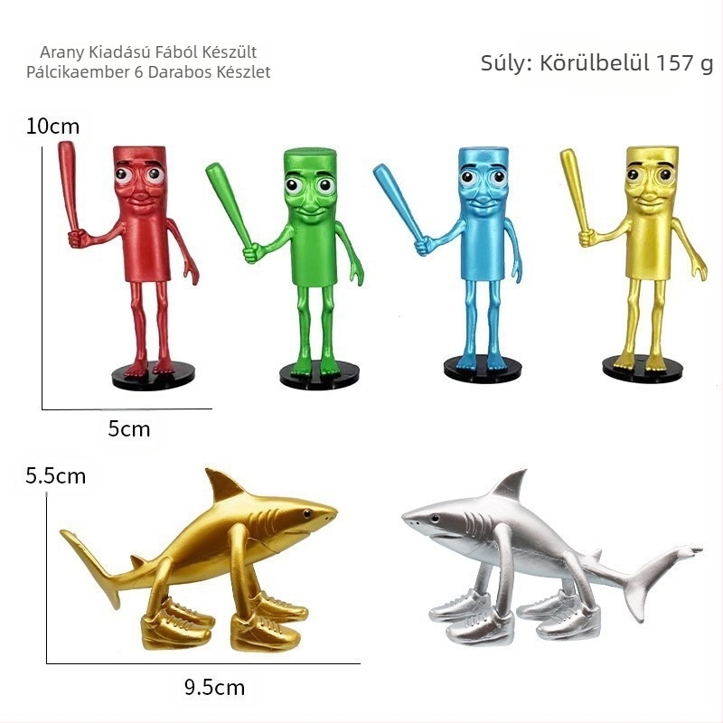 Határokon átnyúló klasszikus hegyek és tengerek figuradíszek Tungtungsahur fa pálcikaember cipőben cápababa nagykereskedelem