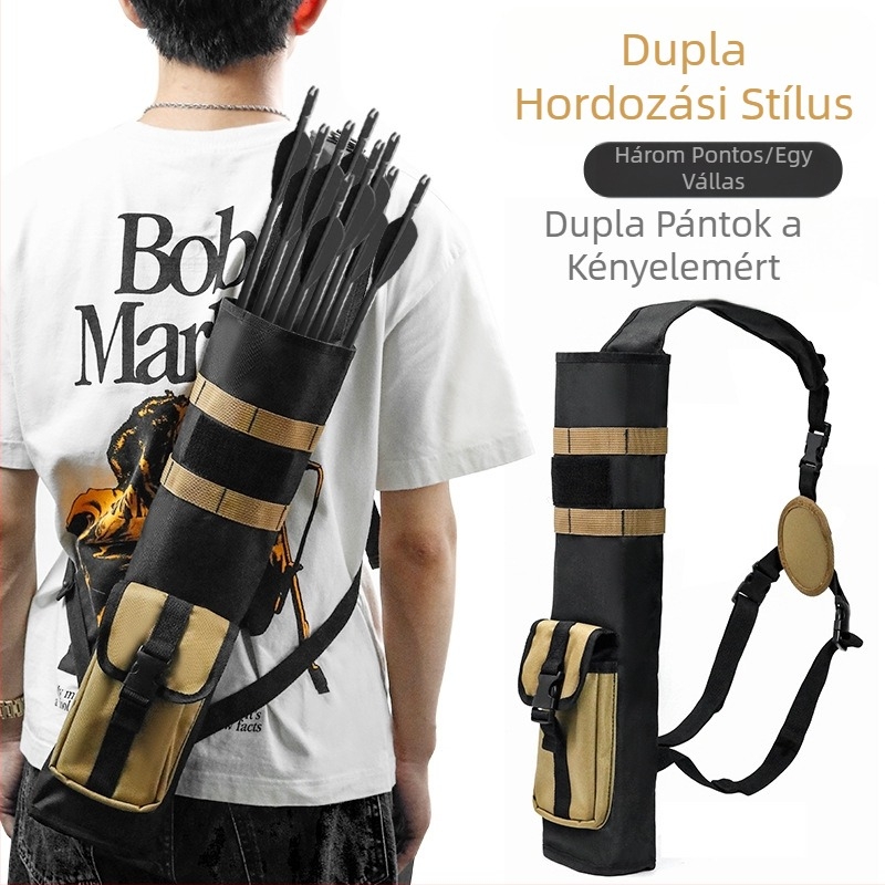 Továbbfejlesztett íjászfelszerelés határokon átnyúló versenyző válltáska deréktáska henger multifunkcionális taktikai többcélú tegez kültéri