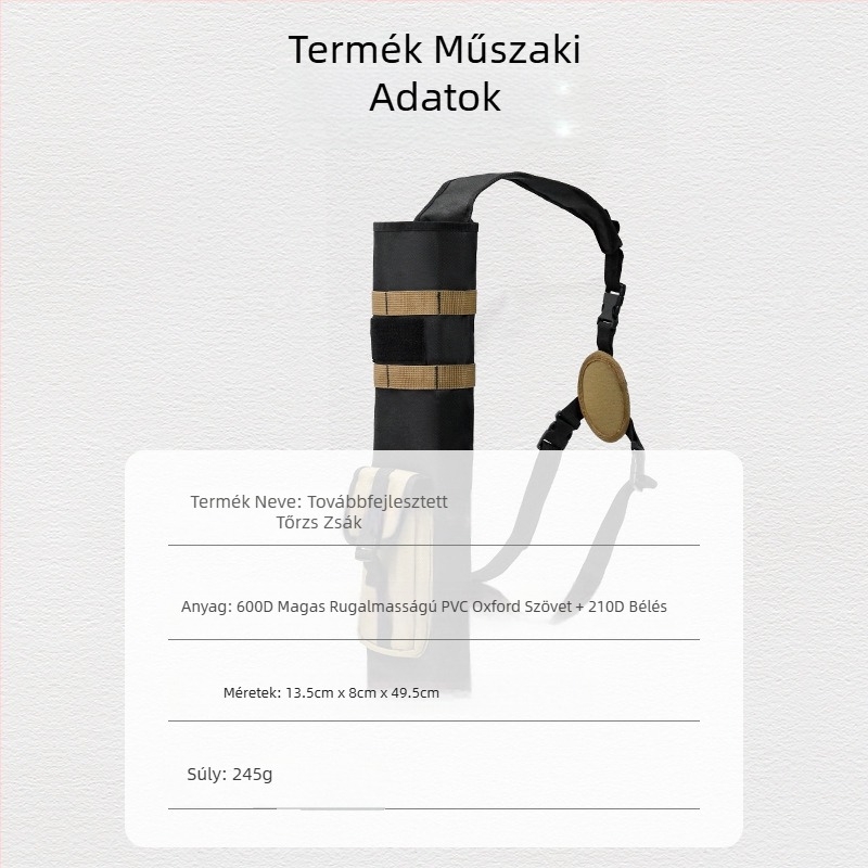 Továbbfejlesztett íjászfelszerelés határokon átnyúló versenyző válltáska deréktáska henger multifunkcionális taktikai többcélú tegez kültéri