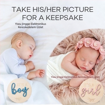 Baba születési nemének felfedése tábla Színes 3D újszülött fiú és lány fa újszülött üdvözlőtábla