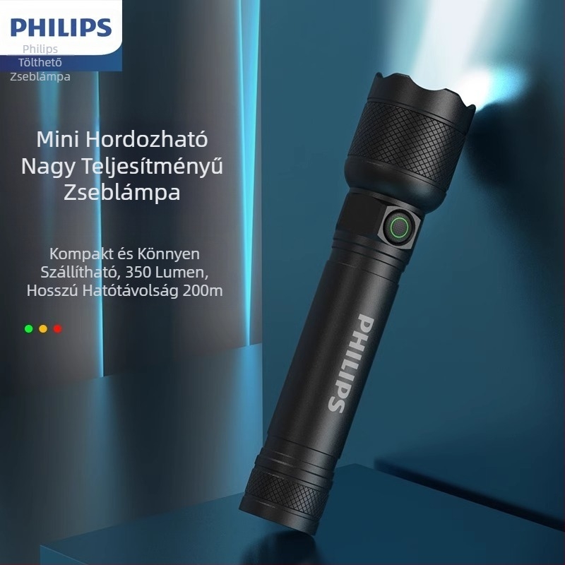 Philips Sfl2188 zseblámpa, erős fény, hosszú hatótávolságú, ultra hosszú akkumulátor-élettartam, újratölthető, kisméretű, mini hordozható otthoni használatra