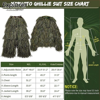 Ghillie öltöny, Playerunknown's Battlegrounds öltöny, Álcöltöny, Dzsungel gyapjú selyem öltöny, Felnőtt Cs lopakodó terepöltöny
