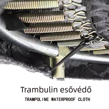Gyermekeknek való kerek trambulin, kék, porálló esővédő huzat, kültéri védőháló, felnőtt rugós jumper, szélálló esővédő huzat
