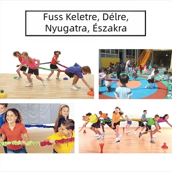Délkelet-északnyugat futó húzógyűrű rugalmas szivárványkötél kültéri csapatsportok óvodai fizikai fitneszrendszer edzőfelszerelés