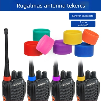 Walkie-Talkie antenna logós gyűrű Univerzális walkie-talkie gumigyűrű Dekoratív antennavédő borítás Termékkiegészítők