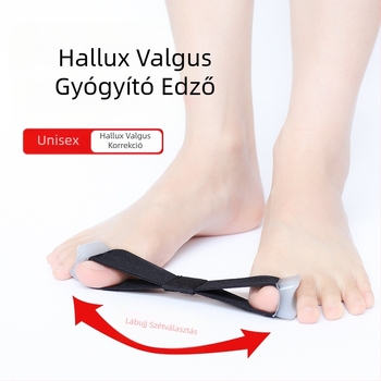 Határokon átnyúló, egyoldalas hüvelykujj valgus ortézis, éjjel-nappal viselhető, nagy lábcsontot átfedő lábujj-elválasztó feszítőövvel és szövettel
