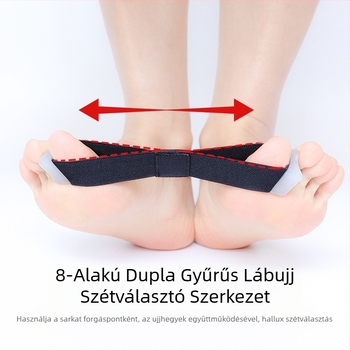 Határokon átnyúló, egyoldalas hüvelykujj valgus ortézis, éjjel-nappal viselhető, nagy lábcsontot átfedő lábujj-elválasztó feszítőövvel és szövettel