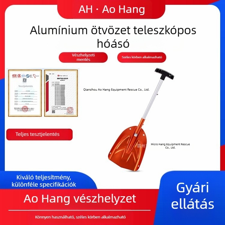 Alumíniumötvözetből készült teleszkópos hólapát, vastagított hordozható lapát, hókereső és mentő védőlapát, kültéri kempingezéshez, összecsukható jéglapát