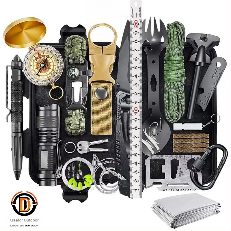 Autós túlélőkészlet és elsősegélycsomag Professzionális túlélőfelszerelés Szerszámruha Túlélő Kempingruha Kültéri kempingezés