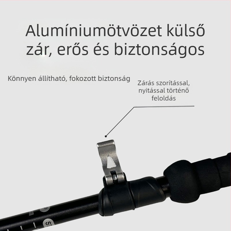 7075 alumíniumötvözetből készült túrabotok, túrázáshoz, terepfutáshoz, külső zárral ellátott, utazási, kültéri, ötrészes, összecsukható túrabotok, túrabotok