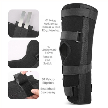 Alsó végtag nagy lábpántja Fix sínrögzítő Légáteresztő Izzadságelnyelő Acéllemezes támaszték Stabilizálja az edzést Védi