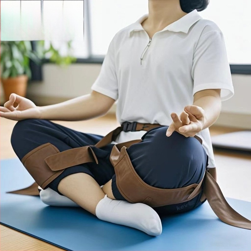 Jóga meditációs pánt, Zen meditációs dupla lábpánt, kiegészítő feszítőpánt, ülő testtartás-korrektor, deréköv
