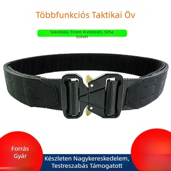 Multifunkcionális taktikai öv, kültéri Molle deréköv edzéshez és szolgálathoz, kétrétegű öv, ötvözetből készült, gyorskioldós csattal.